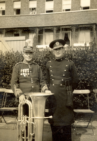 Photograph - Black and White, Frank Wright with a tuba player, 1930's?