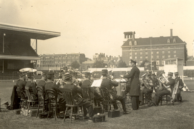 Photograph - Black and White, St. Hilda's Band at Cardiff, Wales, 9/6/1934