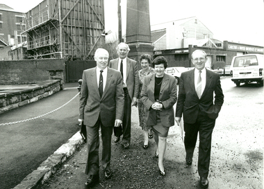 Photograph - Photograph - Black and White, Premier Joan Kirner visits the Ballarat School of Mines, August 1991, 08/1991