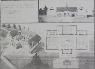 Plan (copy), 'Proposed New Catholic School at Camperdown' by Herbert L. Coburn