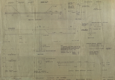 Plan, Ballarat School of Mines Additional Rooms to Plumbing Shop, by Chief architect Percy E. Everett, 1945, 14/01/1945