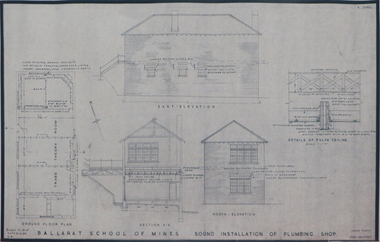 Plan (copy), Ballarat School of Mines Plumbing Building, 1954