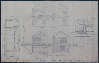 Plan (copy), Ballarat School of Mines Plumbing Building, 1954
