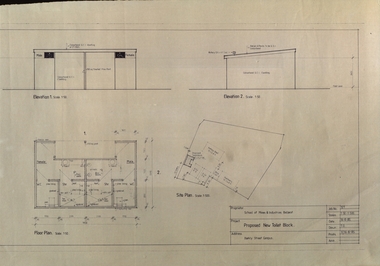 Plan, Ballarat School of Mines Proposed New Toilet Block, Barkly Street Campus, 1985, 16/08/1985