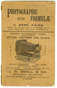 Booklet, L. Hart, Photographic Formulae, 1895