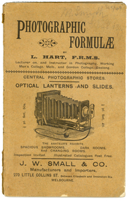 Booklet, L. Hart, Photographic Formulae, 1895, 1895