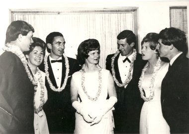 Photograph - Photograph - Black and White, Ballarat Teachers' College Committee at a Ball, 1963