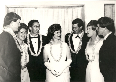 Photograph - Photograph - Black and White, Ballarat Teachers' College Committee at a Ball, 1963, 1963