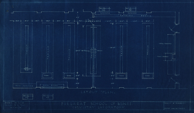 Plan, Ballarat School of Mines Chemistry Laboratory Plan, 10/11/1950
