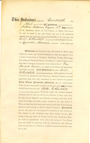Document, Ballarat School of Mines, Ballarat School of Mine Indenture (Hector G. Brickhill), 1893, 17/04/1893