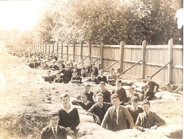 Photograph - black and white, Ballarat School of Mines Emergency Shelters, 1942, 1942