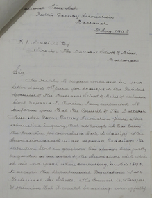 Letter - Correspondence, Inwards correspondence to the Ballarat School of Mines, 1908