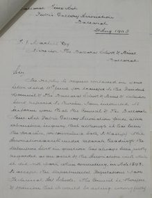Letter - Correspondence, Inwards correspondence to the Ballarat School of Mines, 1908, 1908
