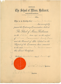 Certificate  with red seal