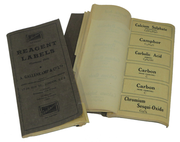 Scientific Labels Books, A. Gallenkamp & Co. Ltd, Reagent Labels