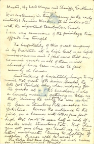 Document, Frank Wright, Speech made at the Ancient Worshipful Company of Musicians by Junior Warden Frank Wright, 1967, 3/10/1968