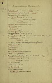 Document, Ballarat Junior Technical School: Furnishings Required for Each Room, c1921