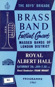 Programme, Boys' Brigade Brass Band Festival Concert, 1961, 1961
