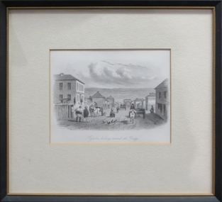 Work on paper - Artwork (framed), Kyneton looking towards the Bridge by S.T. Gill, 1857