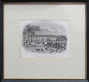 Work on paper - Artwork (framed), Bendigo from Road to Eagle Hawk by S.T.Gill, 1857