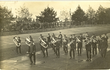 Photograph - Black and White, Kodak, City of Ballarat "A" Grade Band at the City Oval Ballarat, 1920, 1920