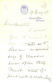Correspondence, Richard T. Vale, Correspondence between R.T. Vale and Mr Martell of the Ballarat School of Mines, 1898, 1898
