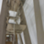 Upward view of model of Allan Mine Cage Safety Brake