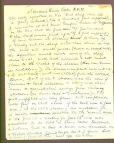Document, William Robertson, Shearer's Union Late A.W.A. by William Robertson