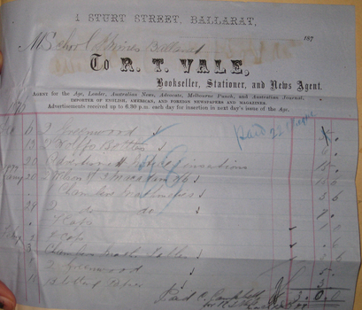 Printed invoice