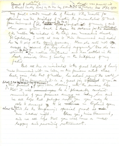 Document, Frank Wright, Speech Notes by Frank Wright, 8 July 1970, 8 July 1970