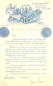 Correspondence, Jones and Sons Letterhead, and letter relating to the New Zealand International Exhibition, c1907