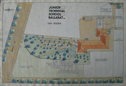 hand coloured plan