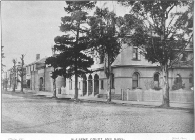 Photograph - Image - black and white, Former Ballarat Gaol and Supreme Court, Lydiard Street South, Ballarat