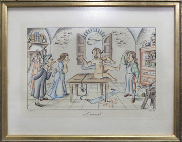 Work on paper - Artwork, Four framed coloured lithographs, c1800