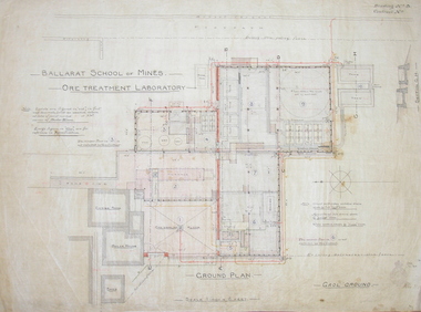 Architectural Drawing, Ballarat School of Mines Ore Treatment Laboratory, 1900