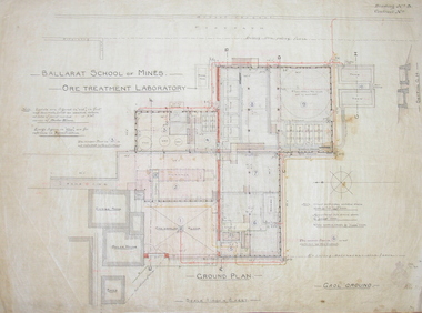 Architectural Drawing, Ballarat School of Mines Ore Treatment Laboratory, 1900, 1900