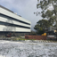 Snow on a building at Mt Helen