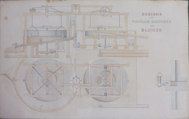 Drawing, Designs For Puddling Machines and Sluices