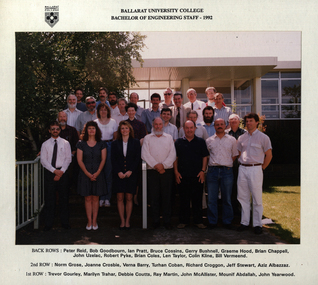 Postcard - colour, Ballarat University College Bachelor of Engineering Staff, 1992