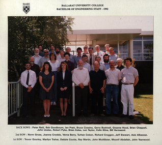 Postcard - colour, Ballarat University College Bachelor of Engineering Staff, 1992, 1992