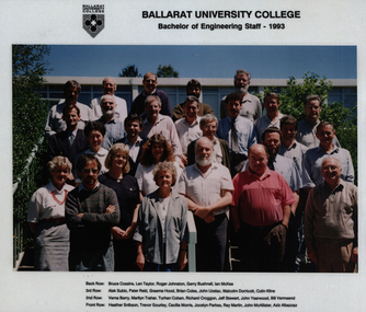 Photograph - Colour, Ballarat University College Bachelor of Engineering Staff, 1993