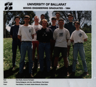 Photograph - Colour, University of Ballarat Mining Engineering Graduates, 1994