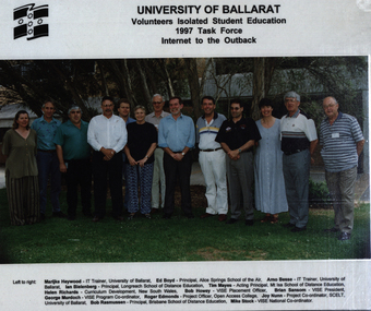 Photograph - Colour, University of Ballarat Volunteers Isolated Student Education 1997 Task Force: Internet to the Outback, 1997