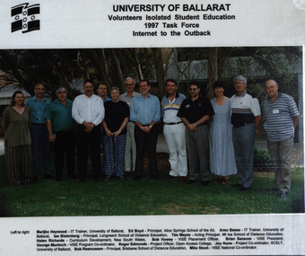 Photograph - Colour, University of Ballarat Volunteers Isolated Student Education 1997 Task Force: Internet to the Outback, 1997, 1997