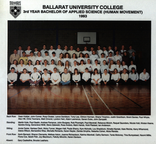 Photograph - Colour, Ballarat University College 3rd Year Bachelor of Applied Science (Human Movement), 1993