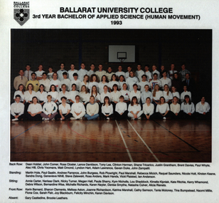 Photograph - Colour, Ballarat University College 3rd Year Bachelor of Applied Science (Human Movement), 1993, 1993