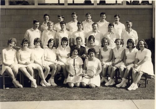 Preserve teachers are dressed in white tennis outfits