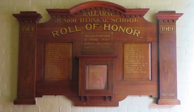 Photograph, Ballarat Junior Technical School World War One Honour Board, 2015, 0710/2015