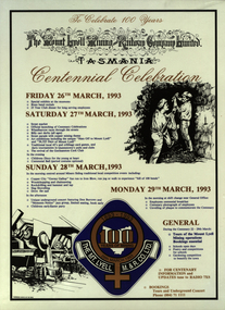 Poster, Mt Lyell Mining and Railway Company Centennial Celebration, 1993