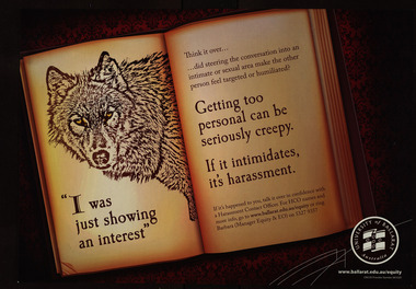 Poster, University of Ballarat Anti Harassment Posters